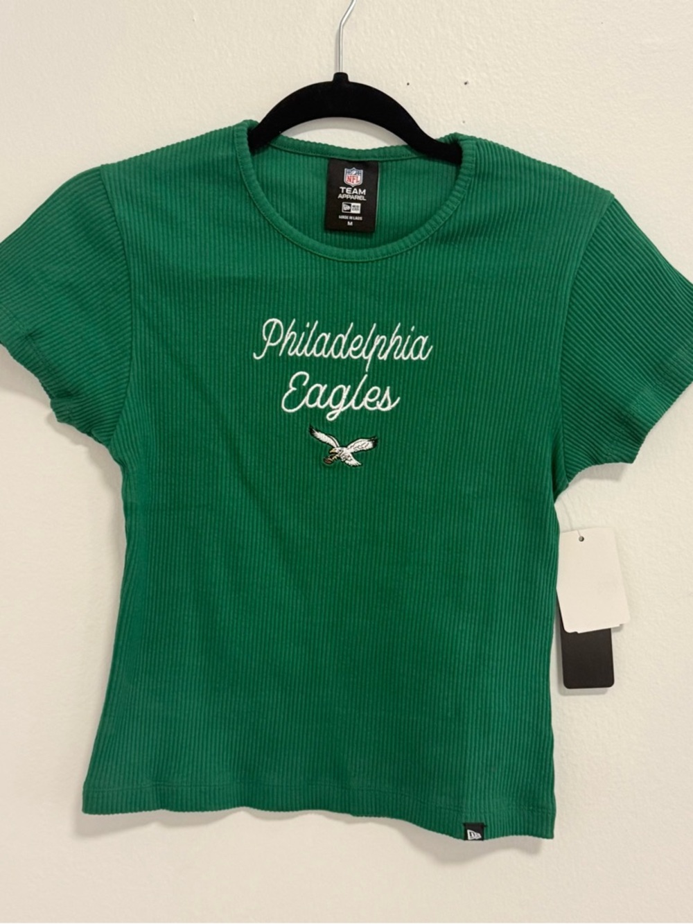 New Era Philadelphia Eagles Green Ribbed Short Sleeve Tee
